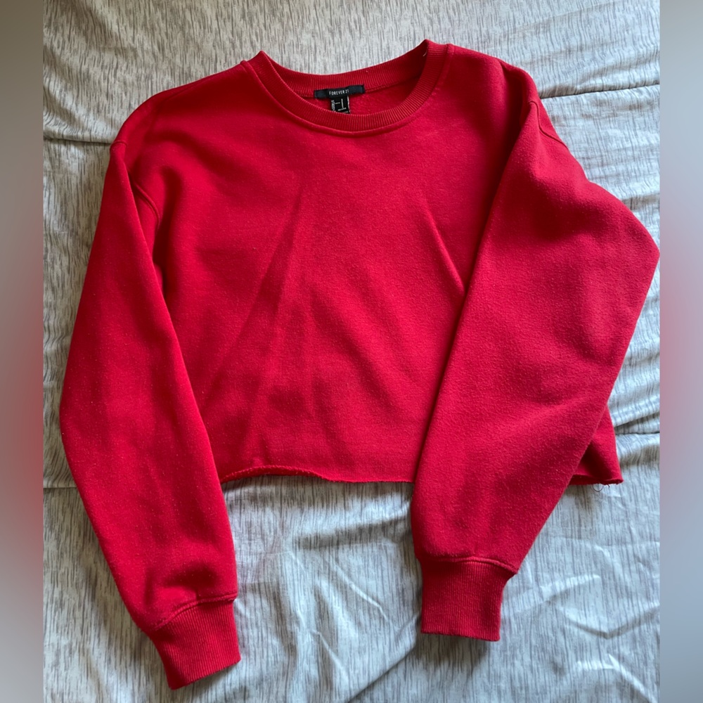 Forever 21 cropped crew neck sweater